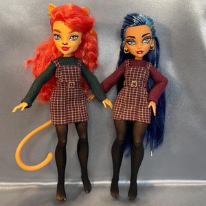 3pcs Tattersall Dress Outfit for MH dolls / Winter Outfit for G1 or G3 dolls