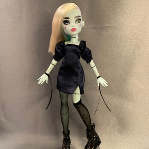 3pc outfit for MH dolls / Blue dress with tights and hand ribbons / Clothes for G3 dolls