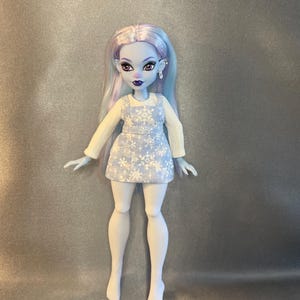 3pc Snowflake Dress Outfit for MH Dolls/ G1 & G3 fit