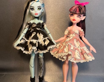 Set of 2 Halloween print dresses for G3 Dolls / MH Dress / G1 G3 dress