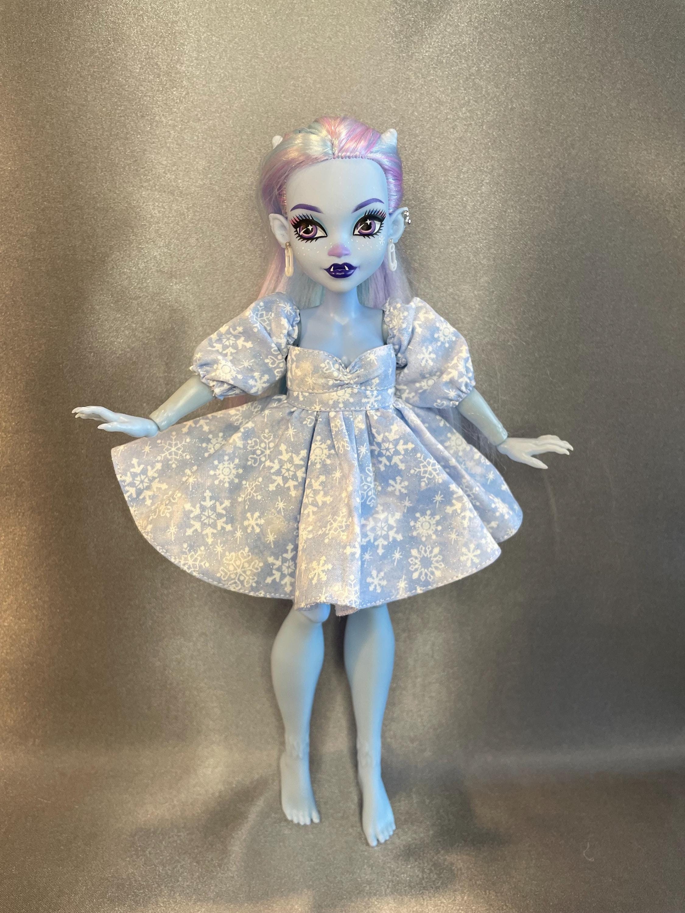 Snowflake Print Dress for MH Dolls/ G1 G3 Fit Israel