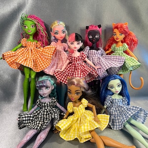 1pc MH G1 and G3 Dress/ Checked print doll dresses