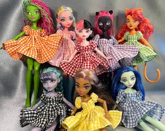 1pc MH G1 and G3 Dress/ Checked print doll dresses