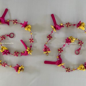 Pink & Yellow Parrot Palm Leaf Strings Wall Decor/Festive Decor/South Asian Decor/Indian Decor/Pooja Decor