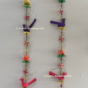 Multi Color Parrot Palm Leaf Strings Wall Decor/Festive Decor/South Asian Decor/Indian Decor/Pooja Decor