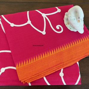 Padma Pink Kolam Backdrop Fabric /Festive Decor/South Asian Decor/Indian Decor/Pooja Decor