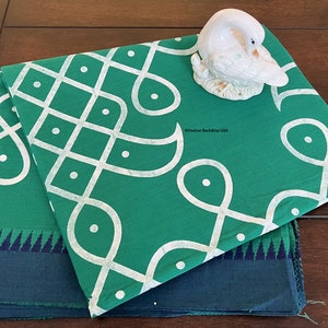 Godavari Seagreen Kolam Backdrop Fabric /Festive Decor/South Asian Decor/Indian Decor/Pooja Decor