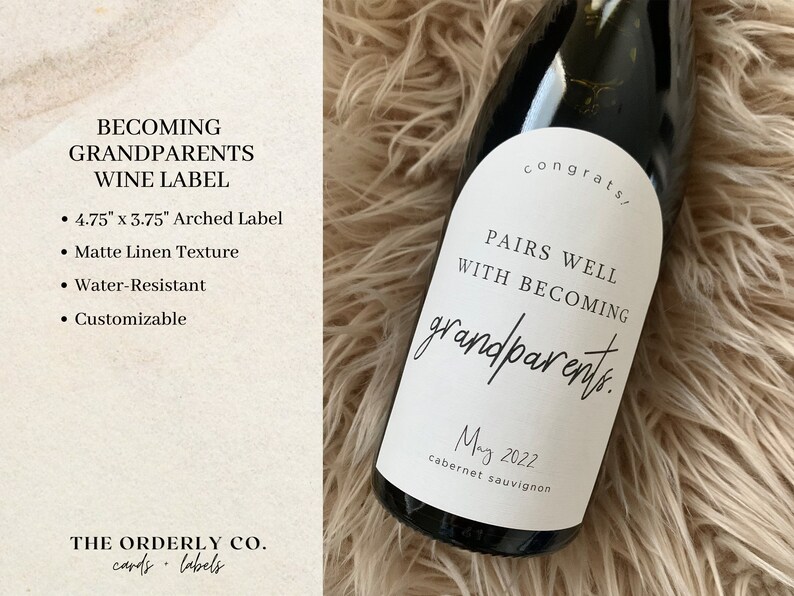 Pairs Well With Grandparents Wine Label Etsy