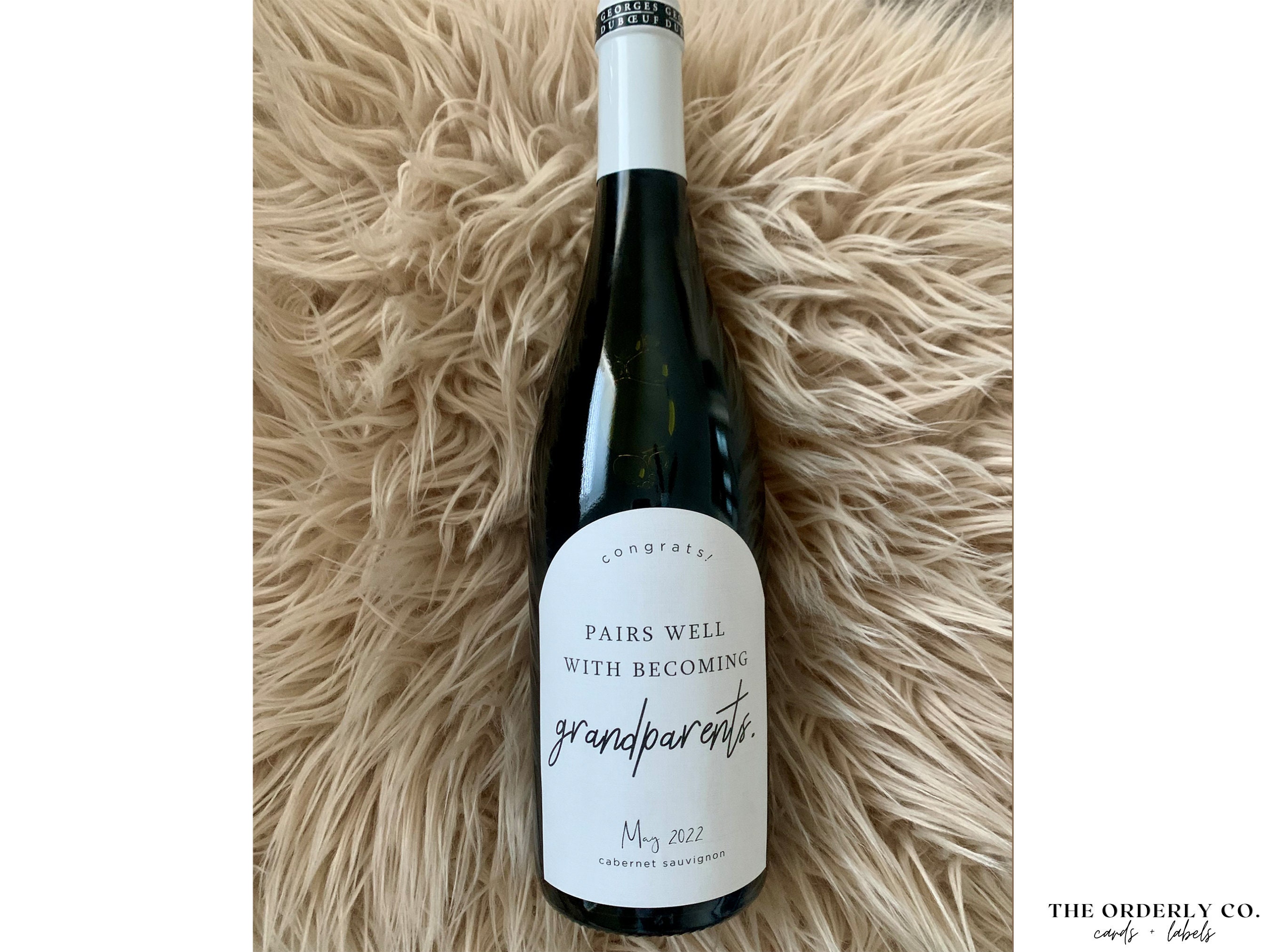 Pairs Well With Grandparents Wine Label Etsy