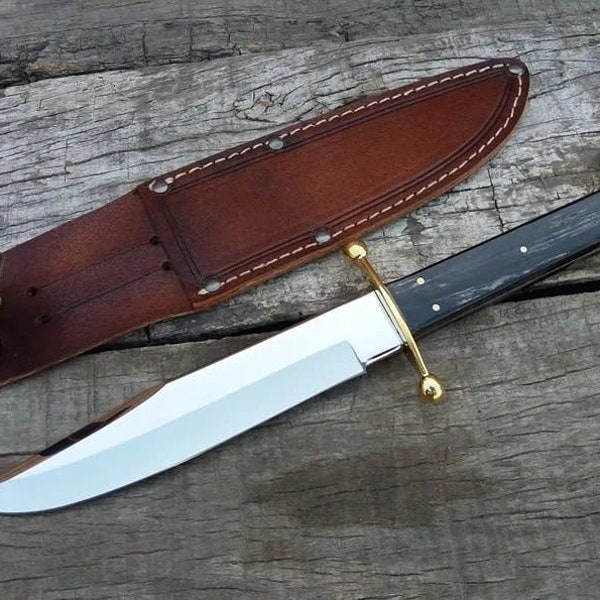 Custom Handmade Bowie Knife Best Gift for Every one on Christmas, Wedding,Birthday & Anniversary Gift With Leather Sheath