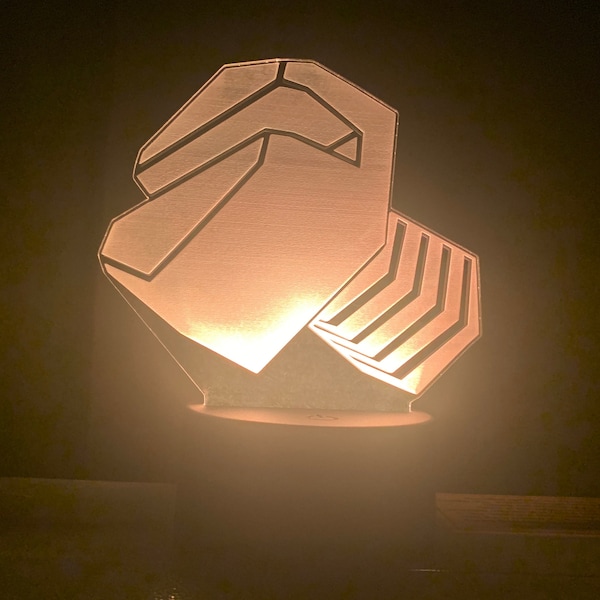 Gold Bolt Ratchet and Clank Acrylic LED Lamp Light