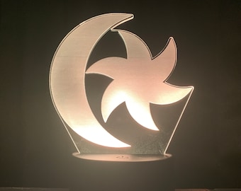 Moon and Star | Morrowind Acrylic LED Light Lamp