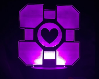 Portal Companion Cube Acrylic LED Light Lamp