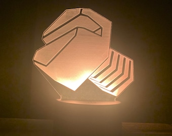 Gold Bolt Ratchet and Clank Acrylic LED Lamp Light