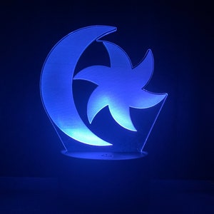 Moon and Star Morrowind Acrylic LED Light Lamp image 5