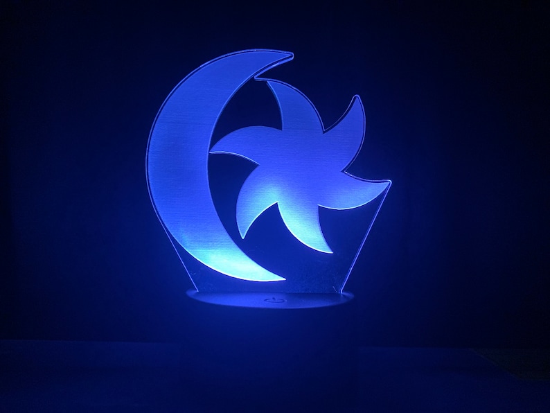 Moon and Star Morrowind Acrylic LED Light Lamp image 5