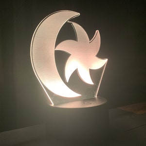 Moon and Star Morrowind Acrylic LED Light Lamp image 4