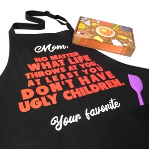 Apron - Wife Mom Boss, Kitchen Apron with Three-section Pocket