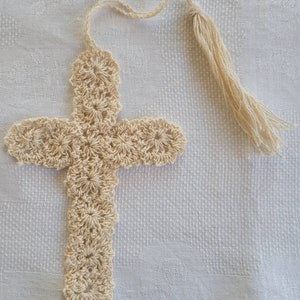 Crocheted Cross Bookmark, Bible Bookmark