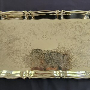 Vintage Silver Plate Tray by Oneida, Chippendale Pattern