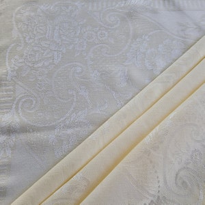 Square Damask Tablecloth in Butter Yellow