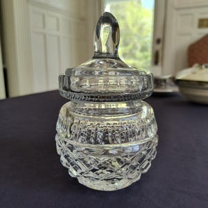 Vintage Crystal Jam Jar/ Honey Jar w/ Lid