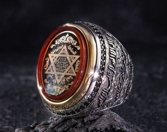 King Solomon Seal Ring: Handmade Silver Religious Jewelry