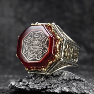 Anello Uomo In Acciaio Oro Con Occhio Di Tigre Naturale - Taglie 7-15, Stile Art Deco - Foto 10