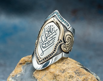 Engraved Sterling Silver Thumb Ring: Ottoman Archer Style
