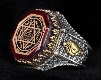 King Solomon Seal Ring: Handmade Sterling Silver Ring
