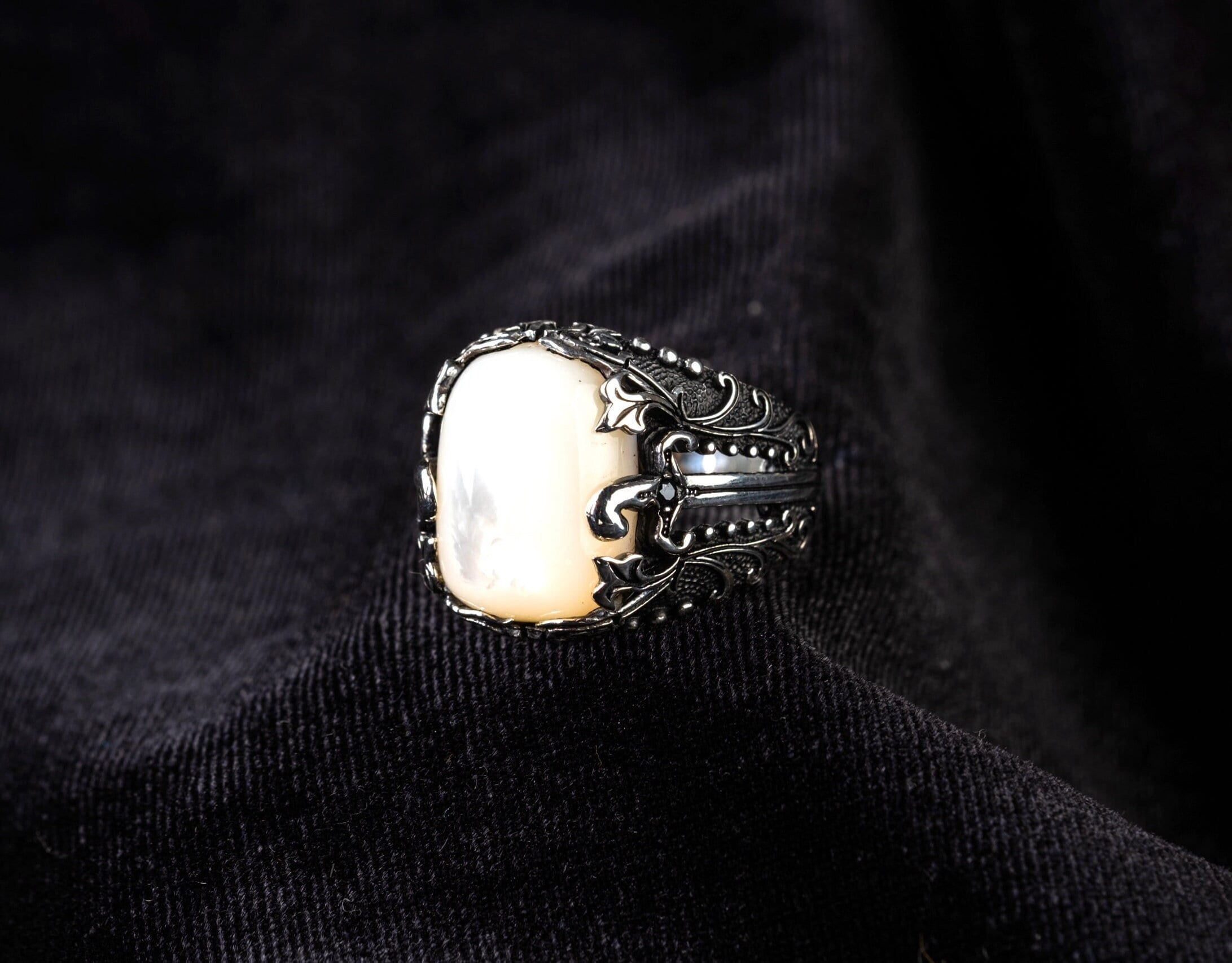 Mother of Pearl Ring Sterling Silver , Pearl Ring Sterling