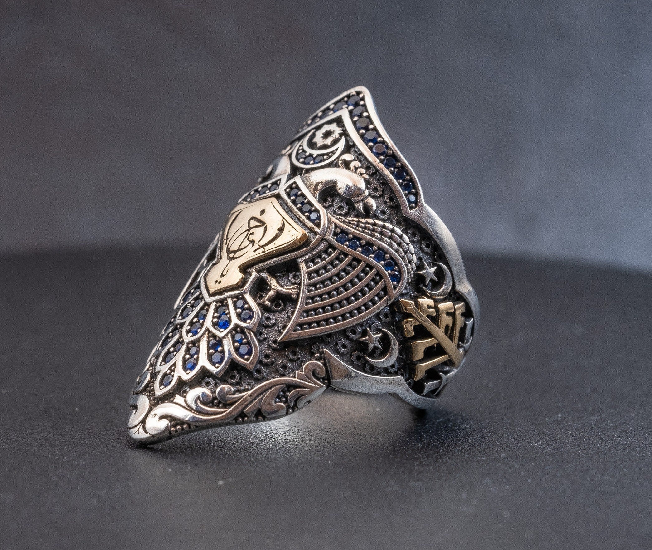 925K Sterling Silver Turkish Jewelry İslamic Thumb Men's Ring Open end |  eBay