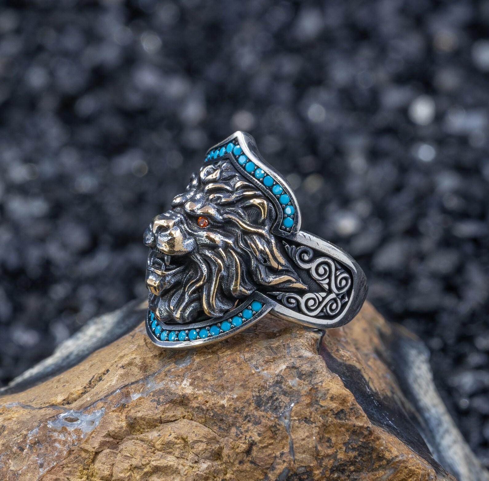 Lion Square Men Sterling Silver Ring – SOFIA jewelry & accessories