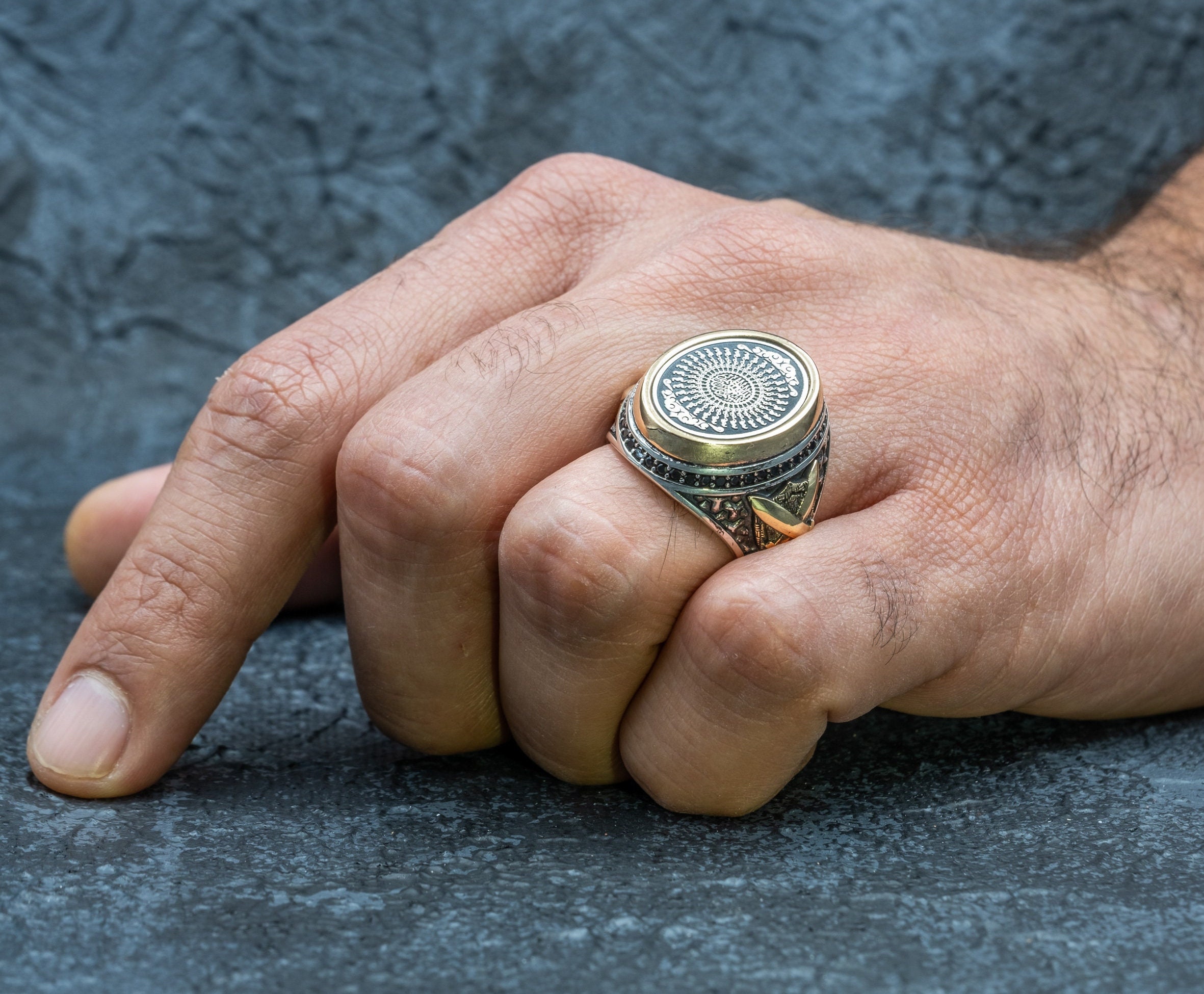 Ayatul Kursi Engraved Silver Mens Ring Islamic Gift Etsy Canada