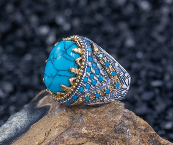 Buy Handmade Silver Turquoise Ring, Women Silver Ring, Blue Stone Ring, 925  Sterling Silver Ring, Silver Ring, Natural Gemstone Ring, Party Ring Online  in India… | Turquoise ring silver, Silver turquoise, Turquoise ring