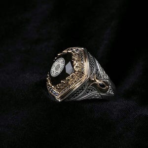 King Solomon Tulip ,Secret seal of Solomon ring , King Solomon ring , Silver ring for men , Men handmade rings , Gift for him ,