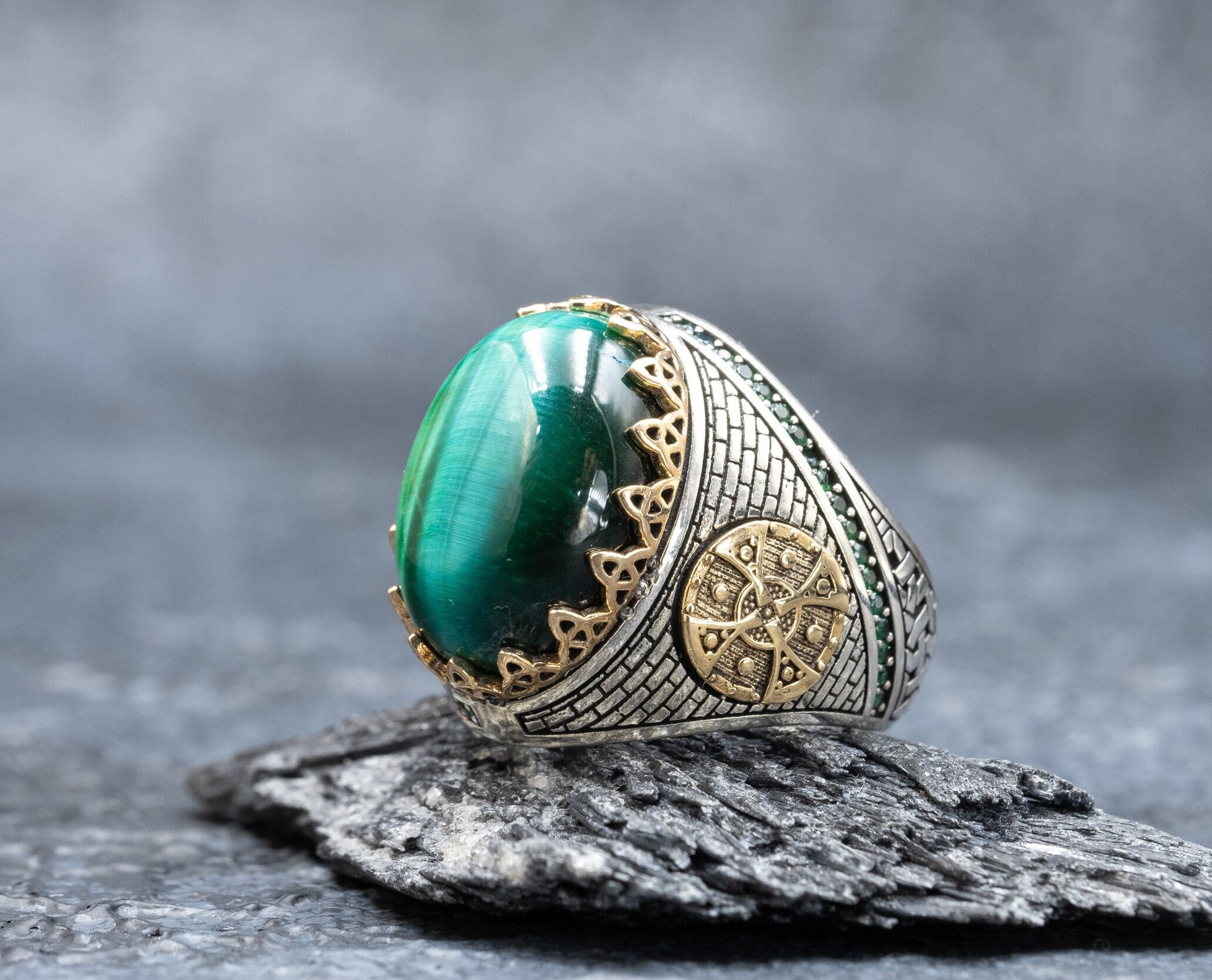 Silver Filled ＊ ブルータイガーアイ リング 約11.5号 Silver Filled ＊ ブルータイガーアイ リング 約11.5号 Silver