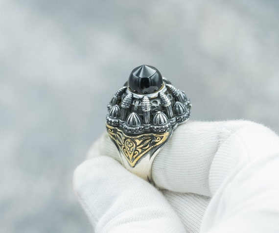 mysilverworld 925 Sterling Silver Dua for Evil Eye Seljuks Design Islamic  Men's Ring (6.5)|Amazon.com