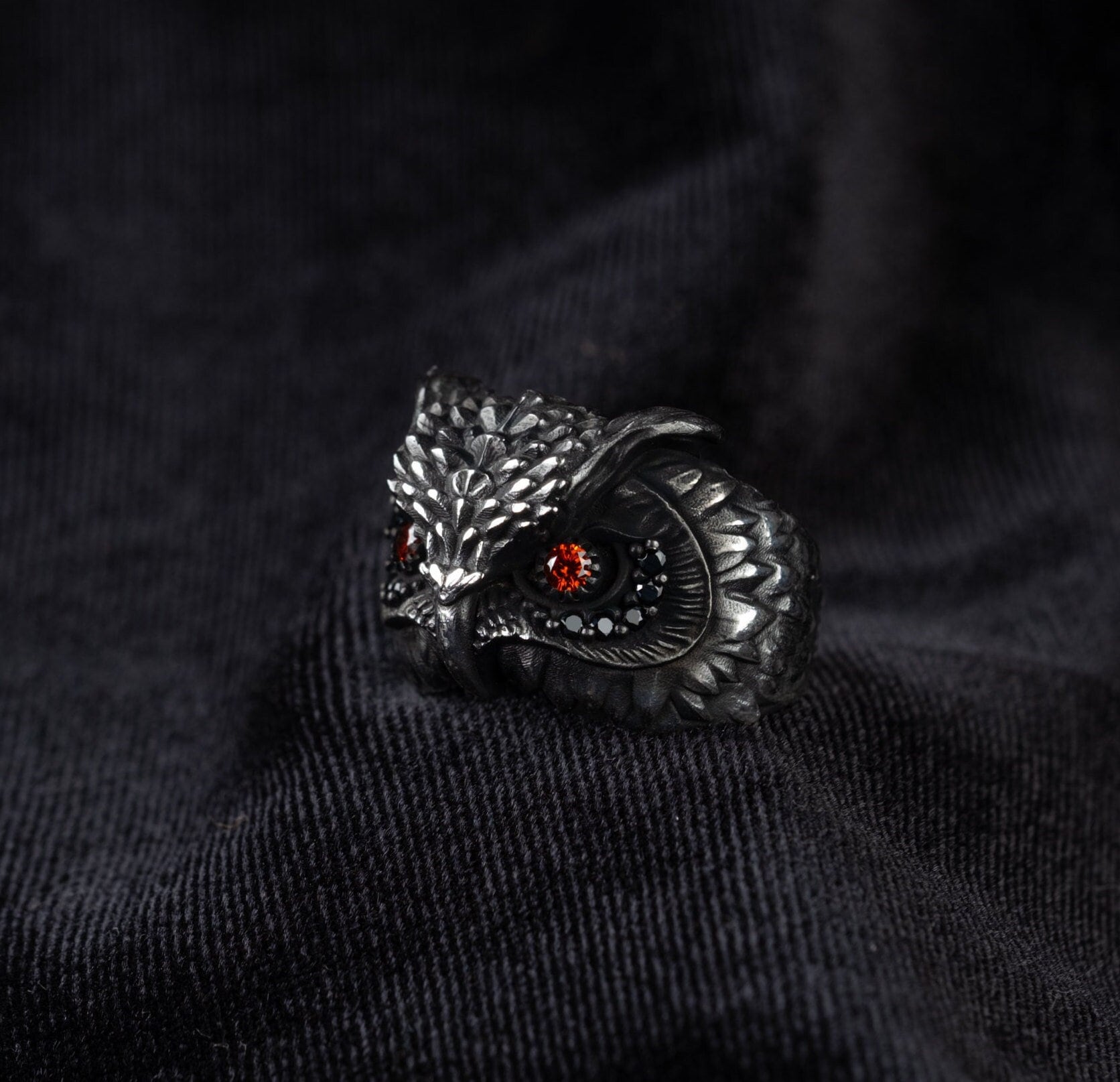 925K Sterling Silver Owl Ring: Handmade Animal Jewelry