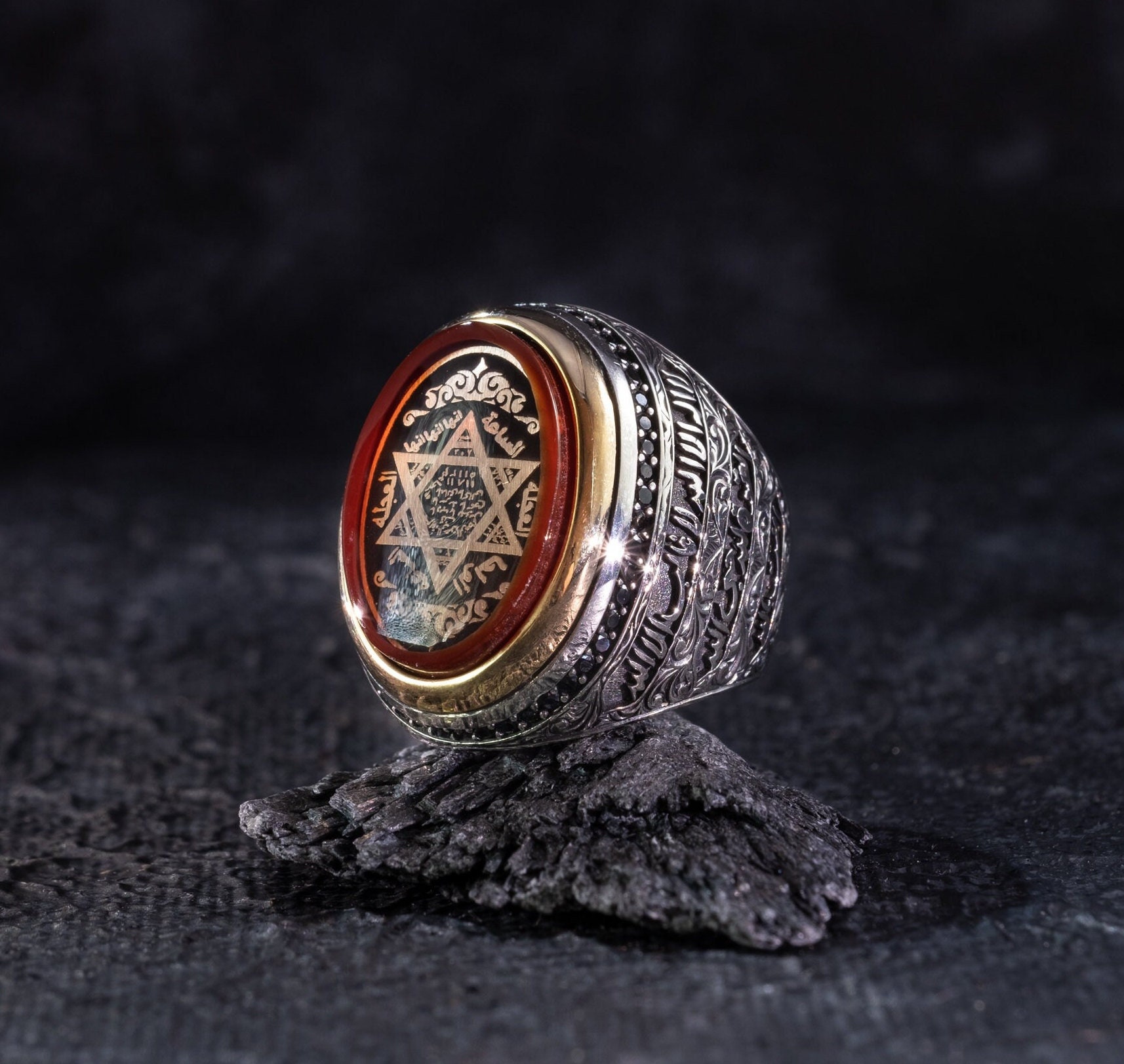Seal of King Solomon Men's Sterling Silver Handmade Ring -All Sizes – St.  John's Institute (Hua Ming)