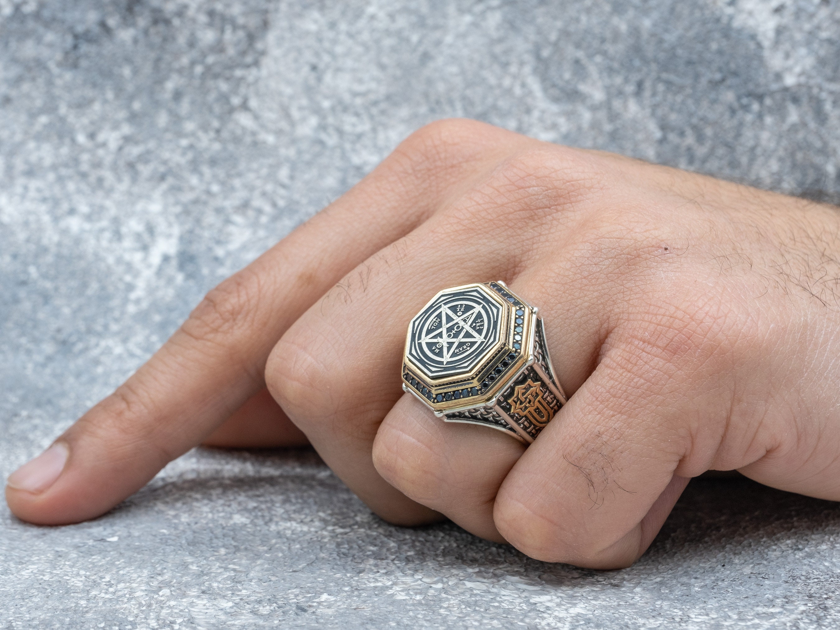 PS: Silver Tetragrammaton Pentagram Ring