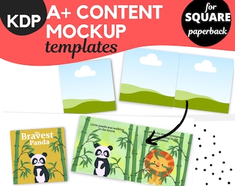 Kids book mockup Canva template for KDP.  KDP Canva picture book mockup templates for  A plus content. Canva mockups for picture books.