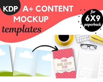 KDP Canva book mockup templates for 6x9 KDP A plus content. Canva mockups for KDP low content books. Book mockup Canva template