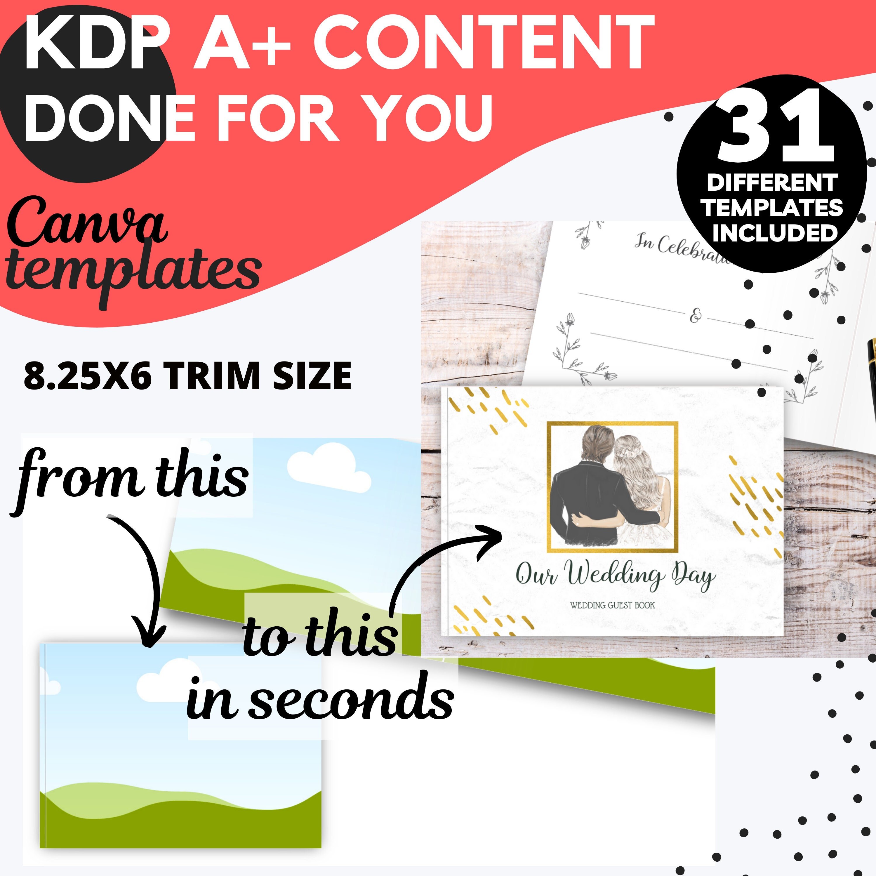 KDP Guest Book Mockup Canva Template for KDP. KDP Canva Book Mockup