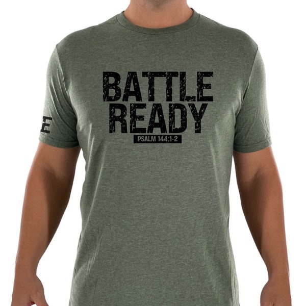 Mens Christian Shirt for Christian Men Battle Ready Shirt for Religious Shirt for Men Jesus Shirt for Men Gift for Christian Men T Shirt