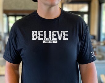 Christian Shirt with Bible Verse Shirt John 316 Shirt for Men Christian Tee Shirt with Scripture T Shirt for Church Mens Shirt for Believer