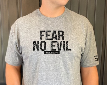 Christian Shirt for Men Christian T Shirt Fear No Evil Shirt for Man Christian TShirt for Man Faith Shirt for Men Bible Verse Shirt for Man
