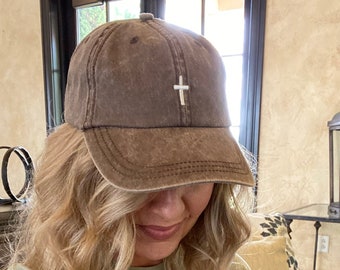 Gift for Mom Gift for Her Christian Hat With Cross Hat Christian Embroidered Hat Christian Gift Dad Cap Religious Hat for Women Hat for Her