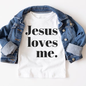 Jesus Loves Me Tee, Kid&#39;s Christian T- Shirt, Christian Shirt for Kids, Church Shirt, Jesus Tee, Sunday school Tee
