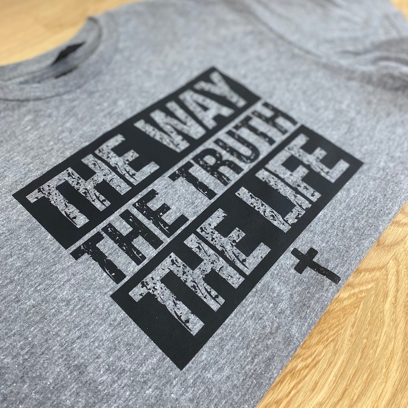 The Way The Truth The Life Mens Christian Shirt for Christian Men Religious Shirt for Men Jesus Shirt for Christian Dad Gift for Fathers Day